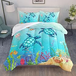 XYNHML Turtle Comforter Set Twin Ocean Watercolor