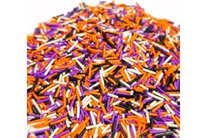RAZERL Halloween Sprinkles Jimmies Sprinkles Orange Black Purple and White Jimmies for Decorating Cake Cookie Cupcake Ice cream