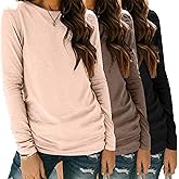 Zeagoo 3 Pack Long Sleeve Shirts for Women Casual Soft Crewneck Basic Tee Tops Fall Outfit Clothes