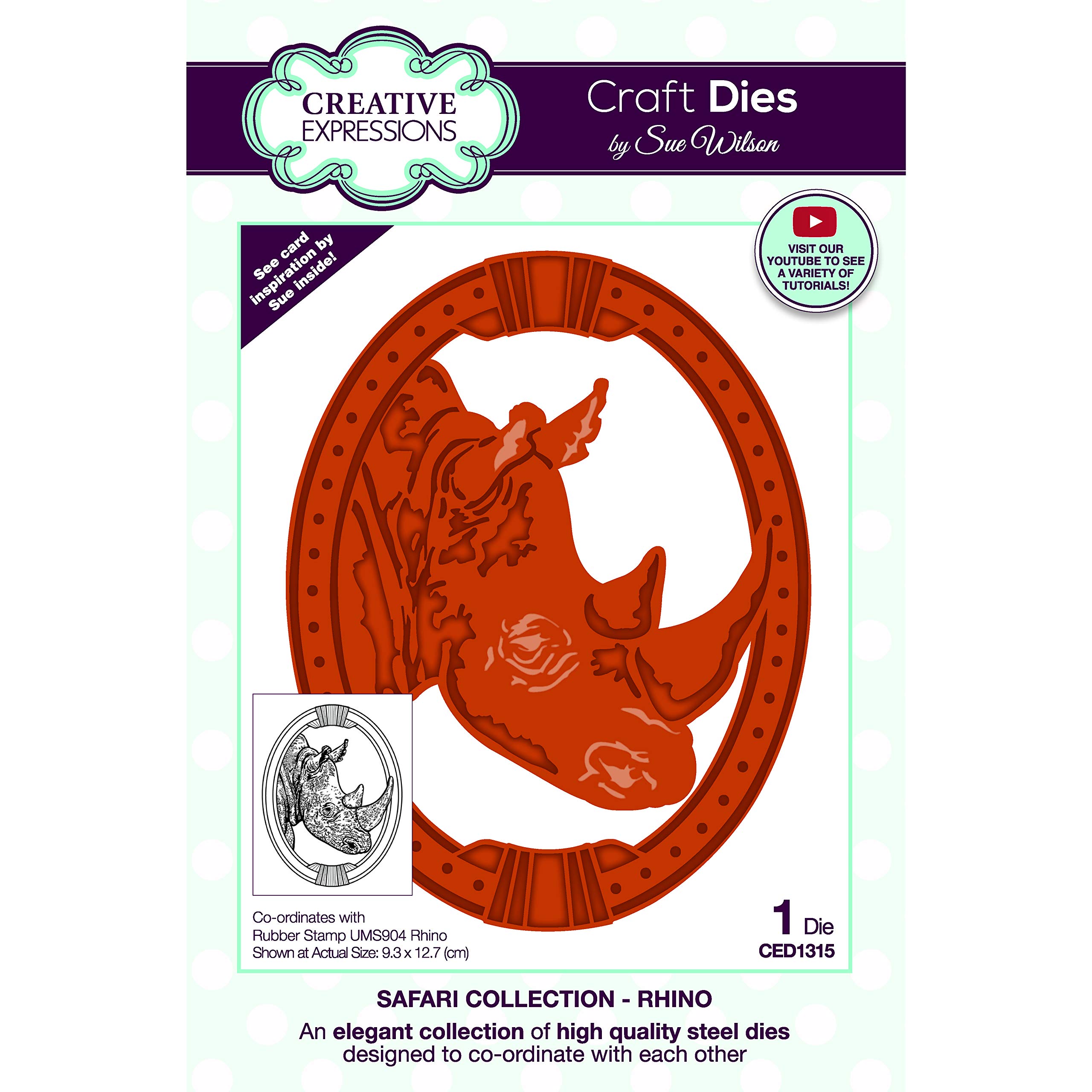 Sue Wilson - Safari Collection - Rhino - Craft Die