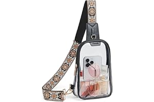 Mroede Clear Bag for Stadium Events Clear Concert Bag Purse for Women Men Clear Crossbody Sling Bag Stadium Approved Sports