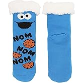 Bioworld Sesame Street Cookie Monster Sherpa Lined Womens Faux Sherpa Lined Quarter Cozy Socks