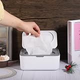 Yoosso Wipes Dispenser Case Grey Baby Wet Box Tissue Storage with Lid Seal view 2