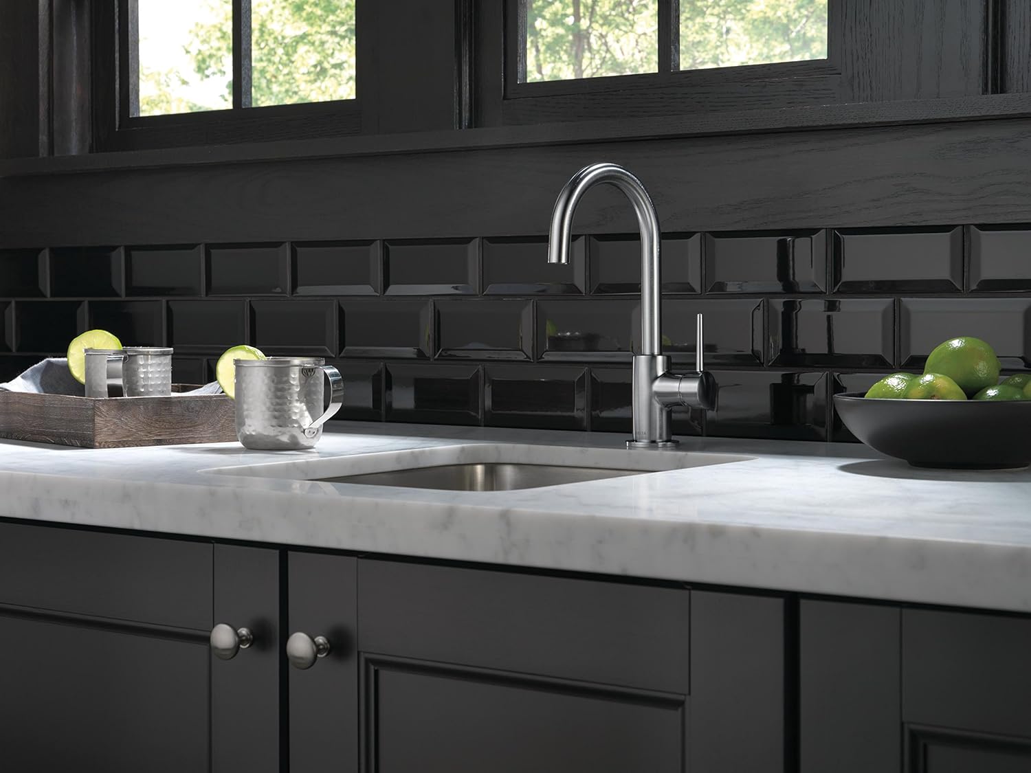 Delta Faucet Trinsic Single-Handle Bar-Prep Kitchen Sink Faucet, Arctic Stainless 1959LF-AR - - 
