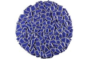 Verz Tile Ceramic Mosaic Tiles for Crafts & Art Projects 200 Grams Vibrant Colors Pieces Fit Together Like a Puzzle Endless Creative Ideas for Mosaic Art DIY Hobbies Small Sizes (Blue)
