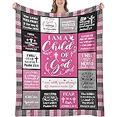 UHANKRU Baptism Gifts for Girl Christian Gifts for Women Faith Inspirational Religious Birthday Gift for Women Christian Throw Blanket, Baptism Gift for Teen Girl, I Am a Child of God Blanket, 60"x50"
