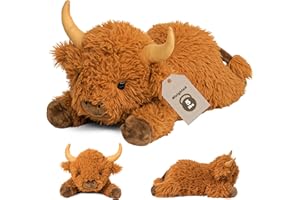 5lbs Highland Cow Weighted Stuffed Animals, 24in Giant Highland Cow Gift Plush Toy,Adorable Stuffed Animal for Kids and Adult