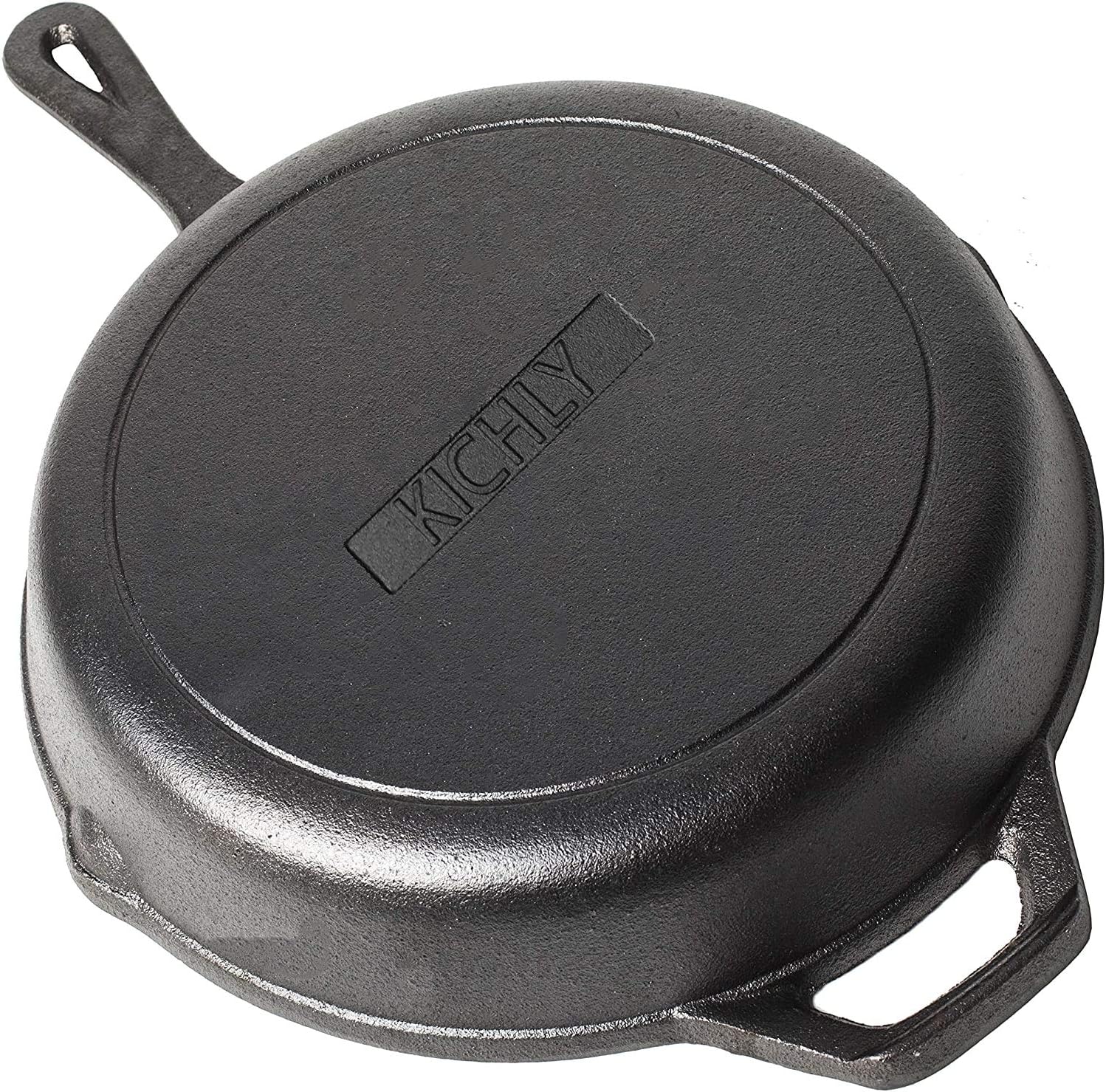 KICHLY Pre Seasoned Cast Iron Skillet/Frying Pan 12.5 Inch (31.75 cm
