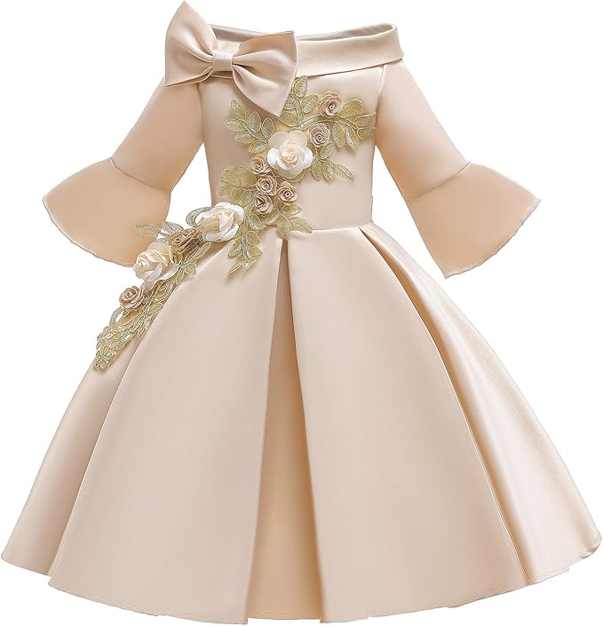 trumpet flower girl dress