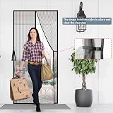 YRH Magnetic Fly Screen Door 90x210cm Black Heavy Duty Mesh Self-Sealing Buckles view 3