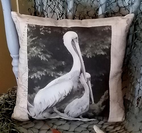 Amazon Com Handmade Pelican With Nautical Map Background Throw