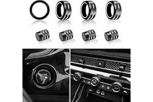 SENSHINE for Honda Civic Accessories 2026 2025 2022-2024 for CRV 2026 2025 2024 2023 for Acura Integra 2025 2024 2023 AC Air Conditioner Knob, Air Vent, Radio, Push Start Button Knob Cover Ring 10Pcs (Black)