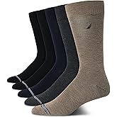 Nautica Mens Dress Socks - 5 Pack Breathable Comfort Stretch Crew-Length Work Socks for Men for Business Formal Wear (6-12.5)