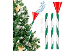 VICAMB 39.3 Inch Christmas Tree Watering Funnel,Green and White Striped Christmas Tree Watering System Device,Long Tree Watering Funnel Spout for Indoor Outdoor Xmas Tree