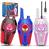 Rechargeable Walkie Talkies for Kids: 3 Pack Kids Walkie-Talkies Toys for 3 4 5 6 7 8 9 Year Old Boys Gifts Family Camping Toy for Boy Kid Age 3-5 5-7 7-9, 2 Way Radio Boy Gift