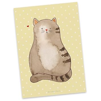 Mr Mrs Panda Postkarte Katze Sitzend Katzen Katze