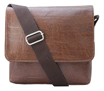 Sphinx Artificial Leather Long Flap Cross-Body Sling Bag for Men/Boys - (L x B x H: 25 x 22 x 7 cm) (Tan(SH))