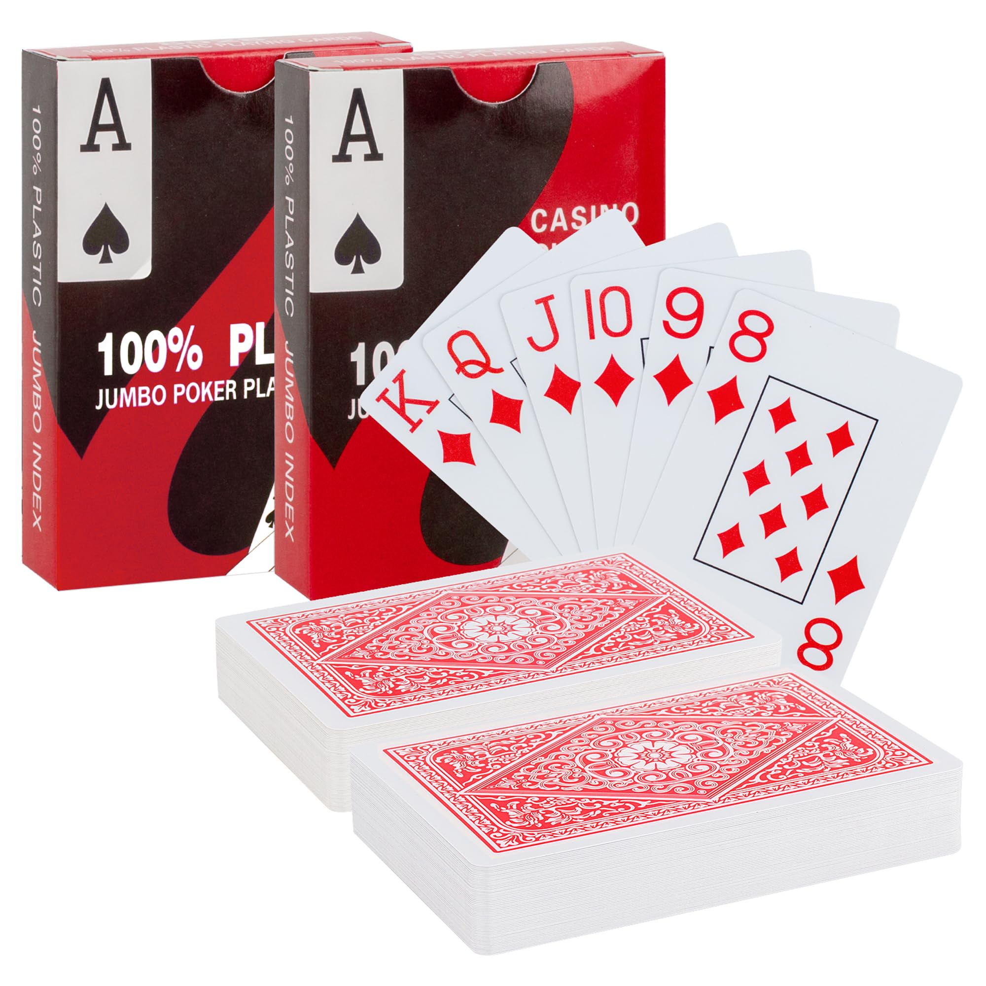 SWINILAYA 2 Deck Playing Cards - HD Waterproof Cards Poker,PVC Standard Playing Cards, 54 Playing CardS, Plastic Poker Cards