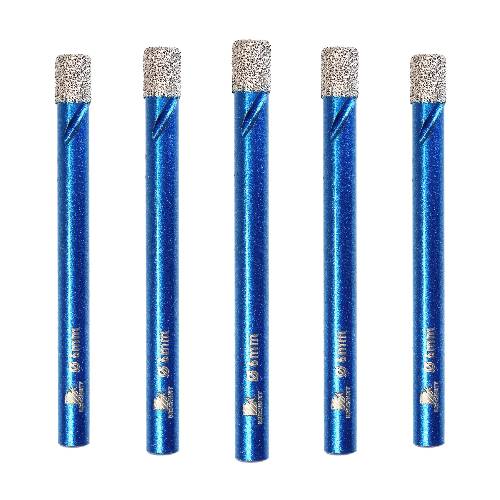 BRSCHNITT 5pcs/pack Diamond Drill Bit Set, 6mm, Hex Shank, High Performance, for Porcelain Tile Ceramic Stone Granite Marble