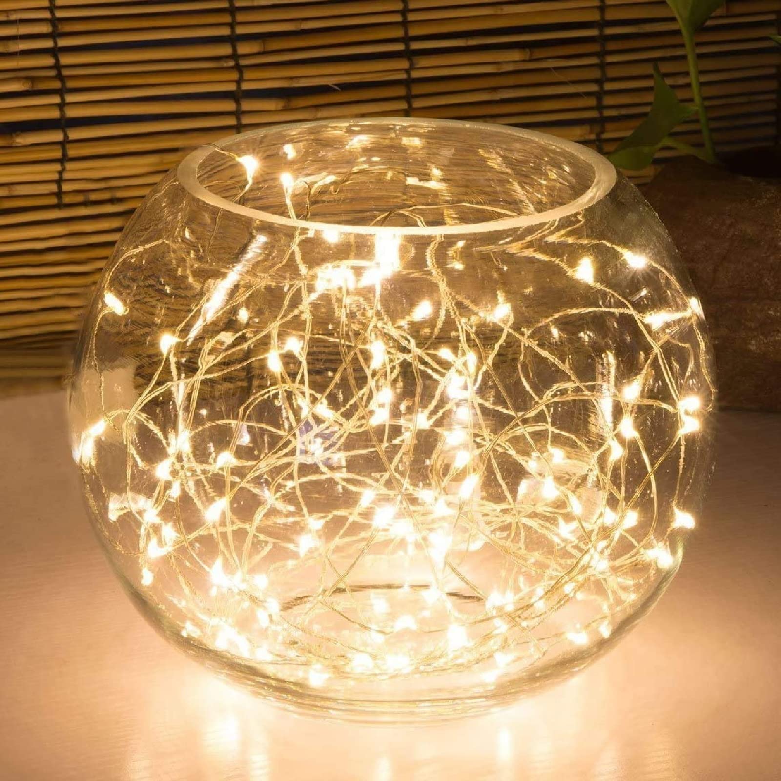 100LED Fairy Light Battery Operated LED Lights with Timer Setting Warm White String Lights, 10M Silver Wire Starry Lighting, for Bedroom, Indoor, Christmas Tree, Wedding Decor Idea Put in Jars