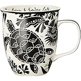 Karma Gifts 16 oz Black and White Boho Mug Sea Turtle - Cute Coffee and Tea Mug - Ceramic Coffee Mugs for Women and Men, 1 Count (Pack of 1)