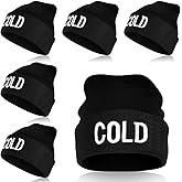 Panitay Cuffed Beanie Knitted Beanie Hat Embroidered Hat Black Winter Skull Cap for Men Women