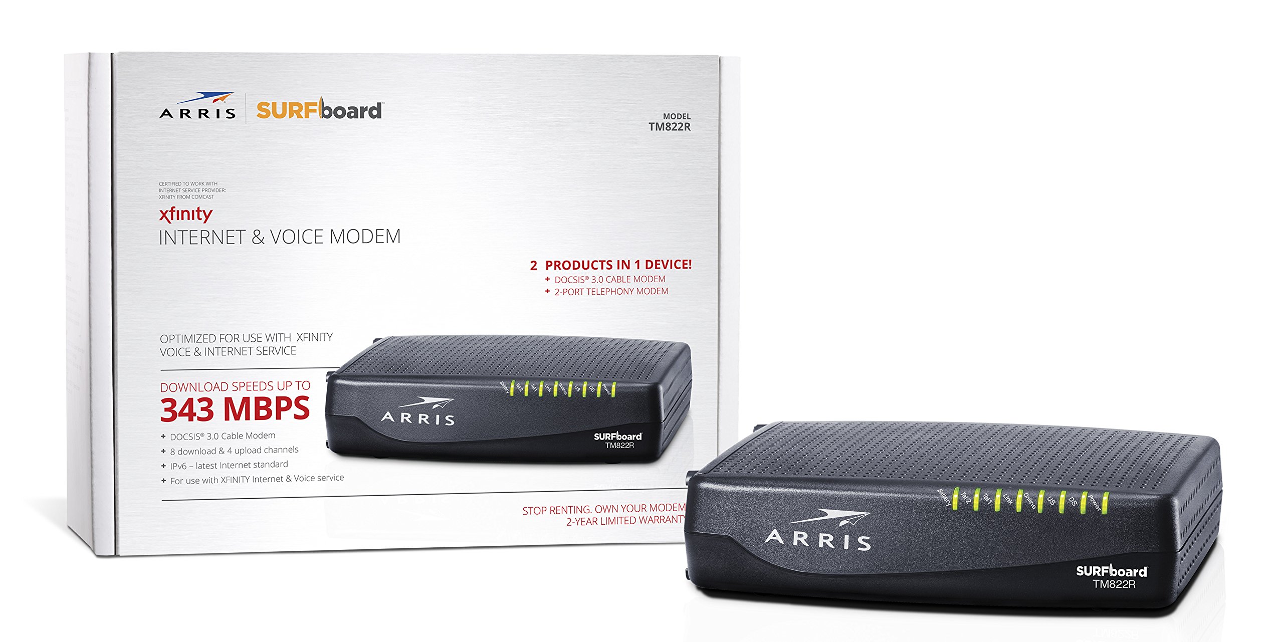 Arris Cable Modem Telephony Surfboard Docsis 3.0 High Speed