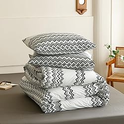 Cottonight Black Striped Comforter Set King Aztec