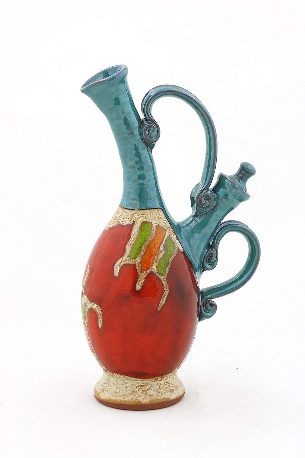 Ceramic Decanter, Pottery Wine Pitcher, Liquor Bottle, Handamde Carafe, Tri Ushi