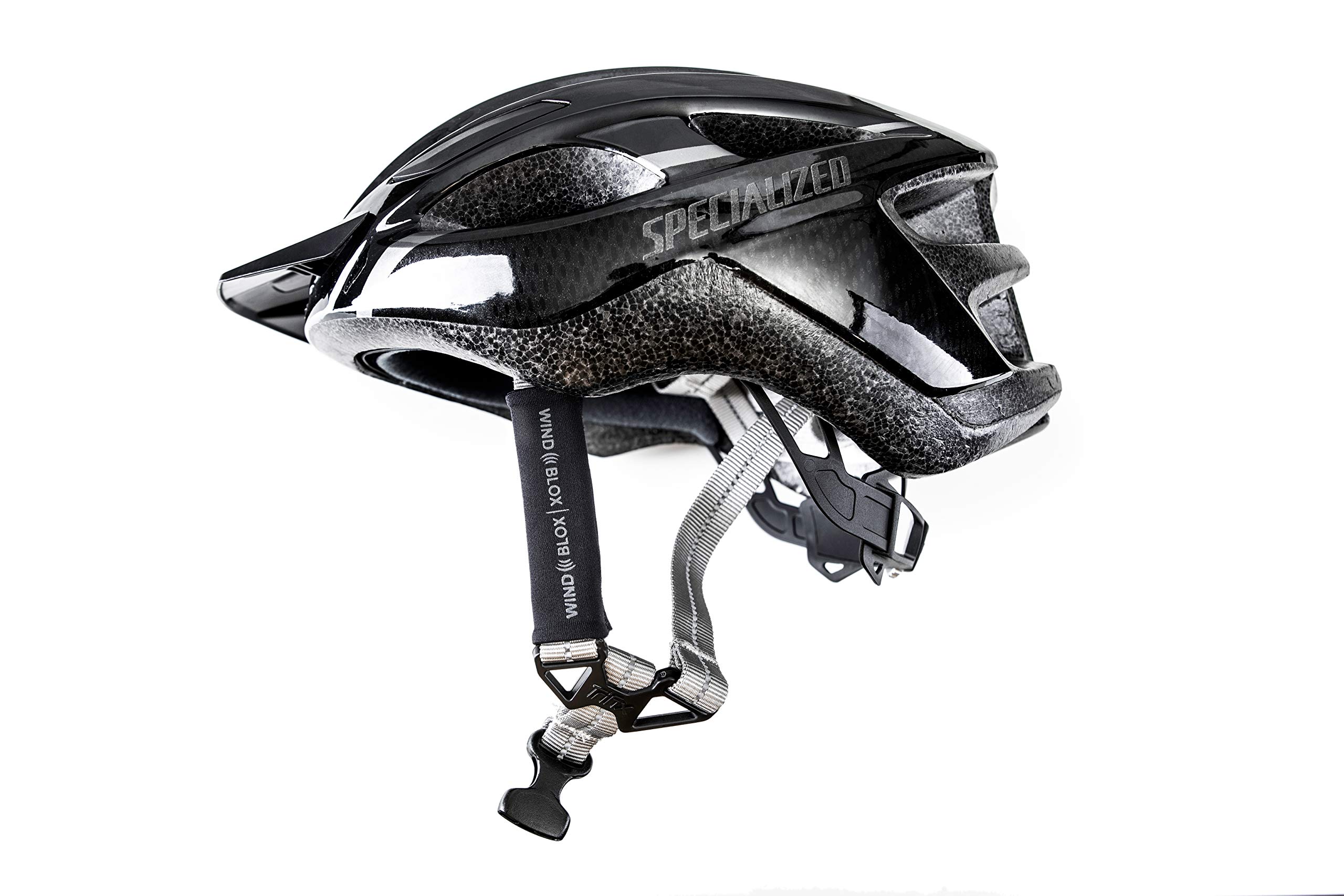 Photo 1 of Wind-Blox Pro Noise Block Helmet Attachment Strap, Noise Reduction Bicycle Helmet Accessory, Wind Blocker Biking and Cycling Gear, Helmet Add-On with Adjustable Straps