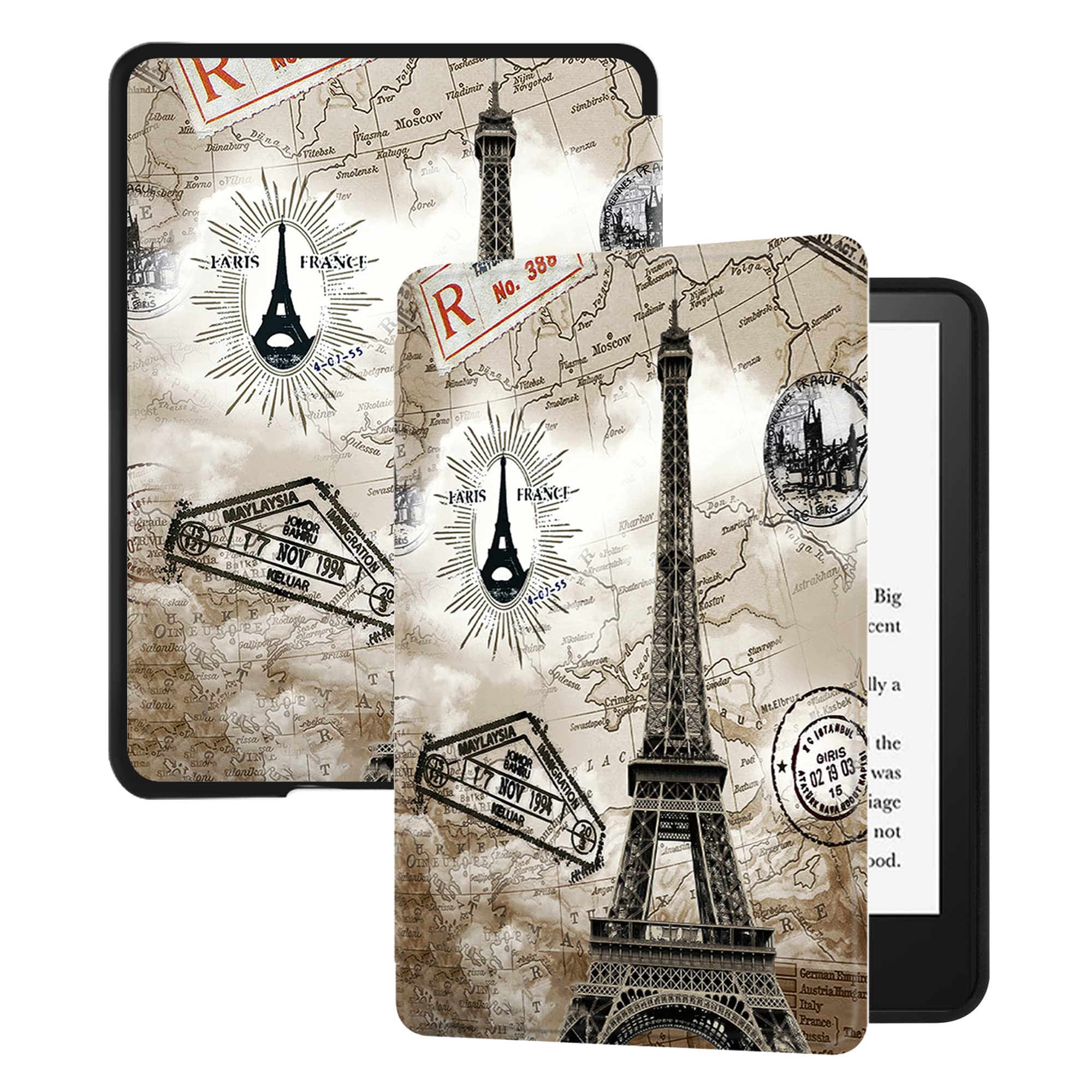 Huasiru Case for All-New Kindle Paperwhite with 6.8" Display (11th Gen-2021 Release Only - Will Not fit Prior Generation Kindle Devices) with Auto Wake/Sleep, Retro Tower — image 1