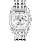 Bulova Men's Crystal Octava Silver Stainless Steel Watch; Octagon Shape Dial, 3 Hand Style: 96A285