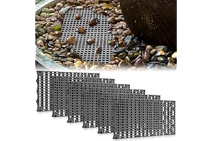 DoubleFill 3 Pack 24 Inch x 12 Inch Heavy Duty Fountain Basin Grate for Pond and Water Garden Features and More Snap-Together - Hide Reservoir, Rocks, Other Decorative Objects (Gray)