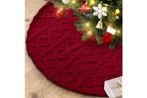 Lanpn Christmas Tree Skirt 60cm, Faux Fur Xmas Tree Skirt with Rhombus Winter Christmas Tree Mat for Small Mini Pencil Slim A