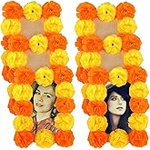 Yalikop 6 Set Dia De Muertos Picture Frame for Ofrenda Altar Day of the Dead 4x6 Wooden 3D Marigold Flowers Picture Photo Frames Decorations for Dia De Los Muertos Altar Decor
