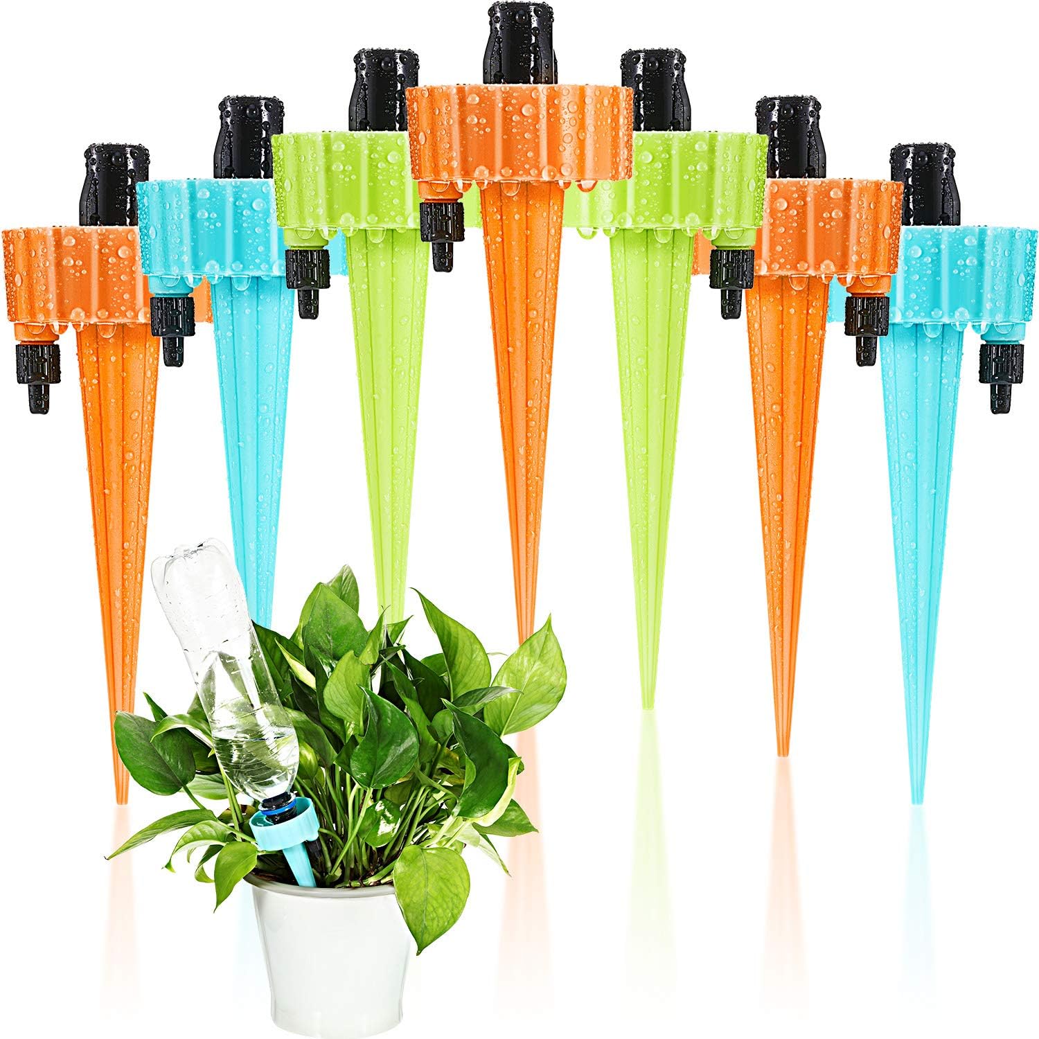 Mudder 12 Pieces Self Water Plants, Water Spikes for Plants, Self Watering Spikes, Plant Self Watering Devices, Plants Spikes, Plants Waterer Self Watering, Automatic Watering Spikes