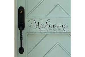 WALL SAYINGS VINYL LETTERING Welcome..Please Remove Your Shoes Vinyl Wall Decal (Black)