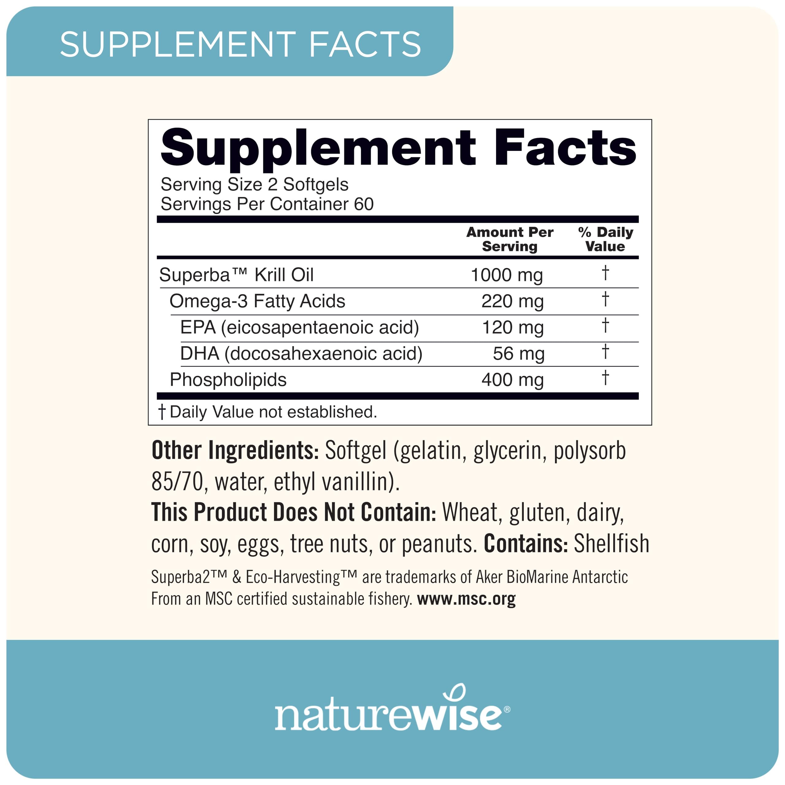 NatureWise Antarctic Krill Oil 1000mg Omega 3 with EPA, DHA, Astaxanthin and Phospholipids - Support for Heart Health & Joints - No Fishy Burps, Non-GMO, Gluten-Free - 120 Softgels[2-Month Supply]