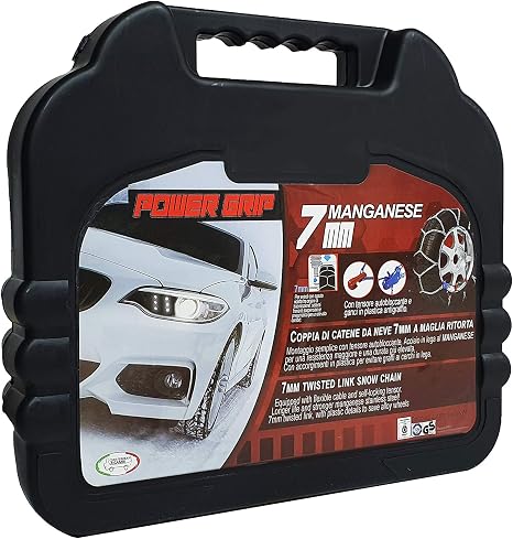 Catene Neve Power Grip 7mm Omologate gruppo 100 pneumatici 225//45R18 Honda HR-V