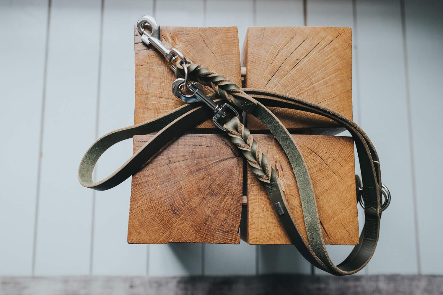 HUNTER Training leash Solid Education, 13/250 67318 Soft genuine cow leather, olive - Image 5
