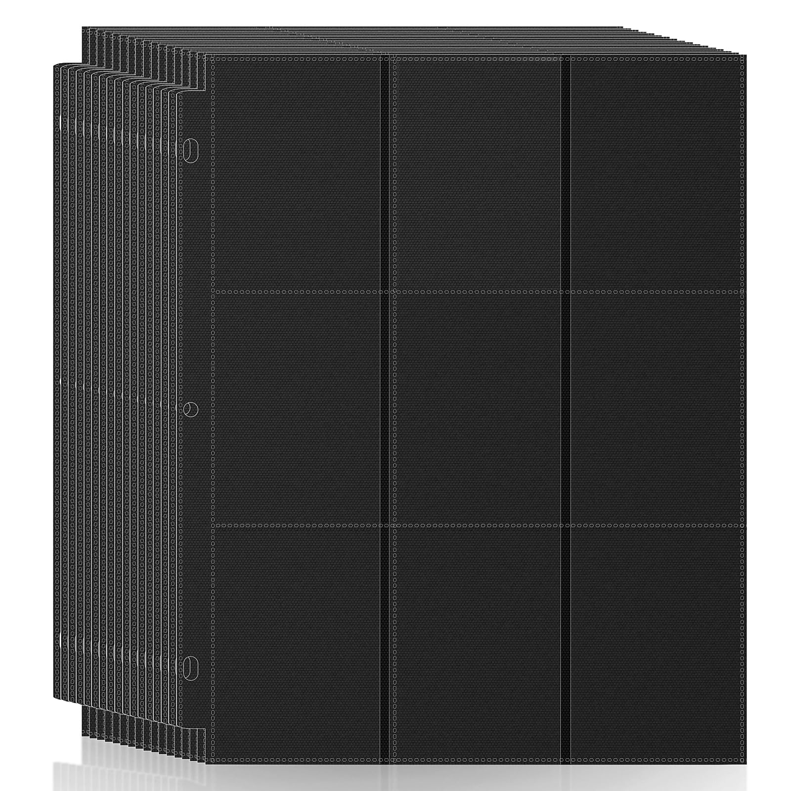 9 Pocket Sheet Protectors,Double Sided Card Sleeves Page Protectors for 3 Ring Binder, Baseball Card Binder,Fit for MTG, TCG, Baseball Standard Cards (Black, 50)