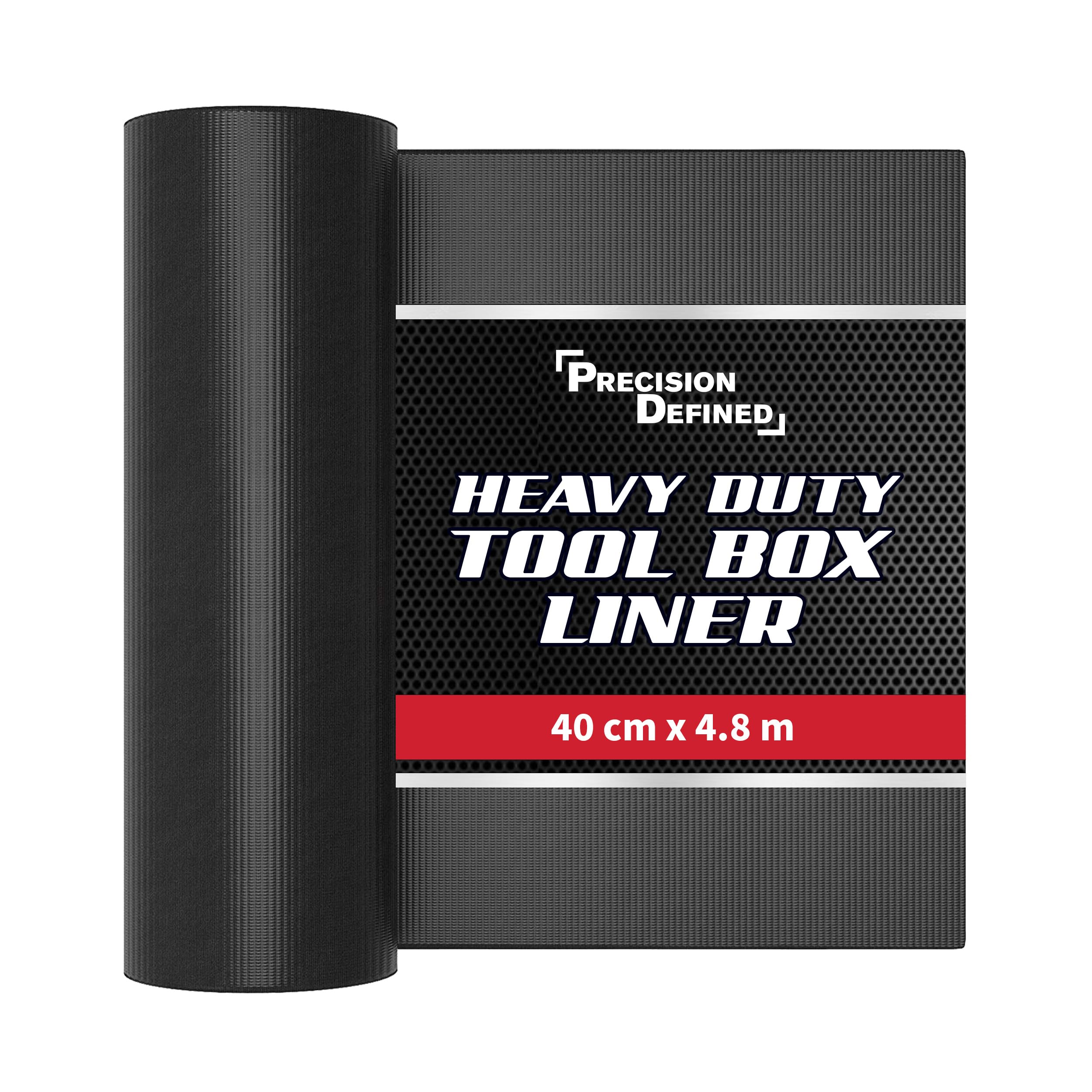 PD Tool Box Liner Professional Grade, 16" x 16 ft (40cm x 4.8m), Black | Non Slip Matting Roll, Tool Box Drawer Liner for Tool Drawer and Tool Cabinets, Toolbox Liners, Anti Slip Mat Roll