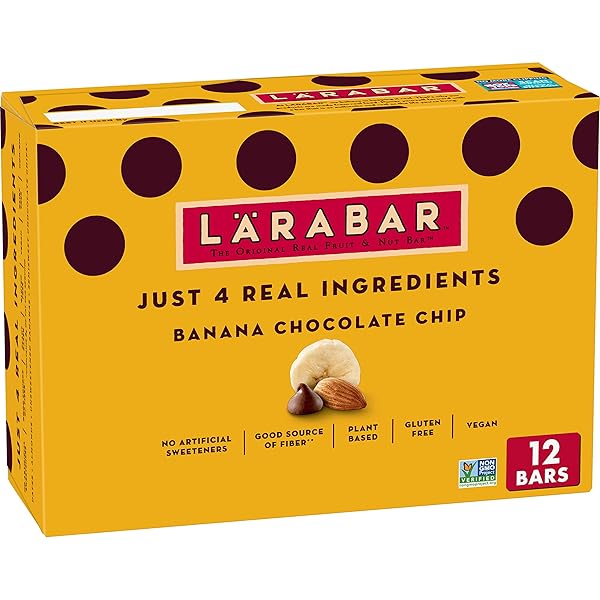 LARABAR BANANA CHOCOLATE CHIP, GLUTEN FREE VEGAN FRUIT & NUT BARS, 12 CT