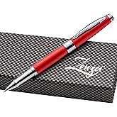 ZenZoi Red Elegant Executive Rollerball Pen - Smooth Writing Fine Point Roller Gel Ink Refills - Fancy, Luxury Gift Set for Men or Women - Premium, Refillable, Professional