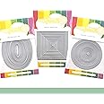 Waffle Flower Nesting Basics Dies Bundle 1 - Cardmaking Essential Panels Mat Layers - 17 Craft Cutting Dies for Each Shape: Circles (4-1/4" Down), Squares (4-1/4" Down), & Ovals (4-1/4" x 5-1/2" Down)