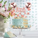 DKBT Personalised 18th Birthday Cake Toppers Rose Gold Glitter Girls Boys Party view 2