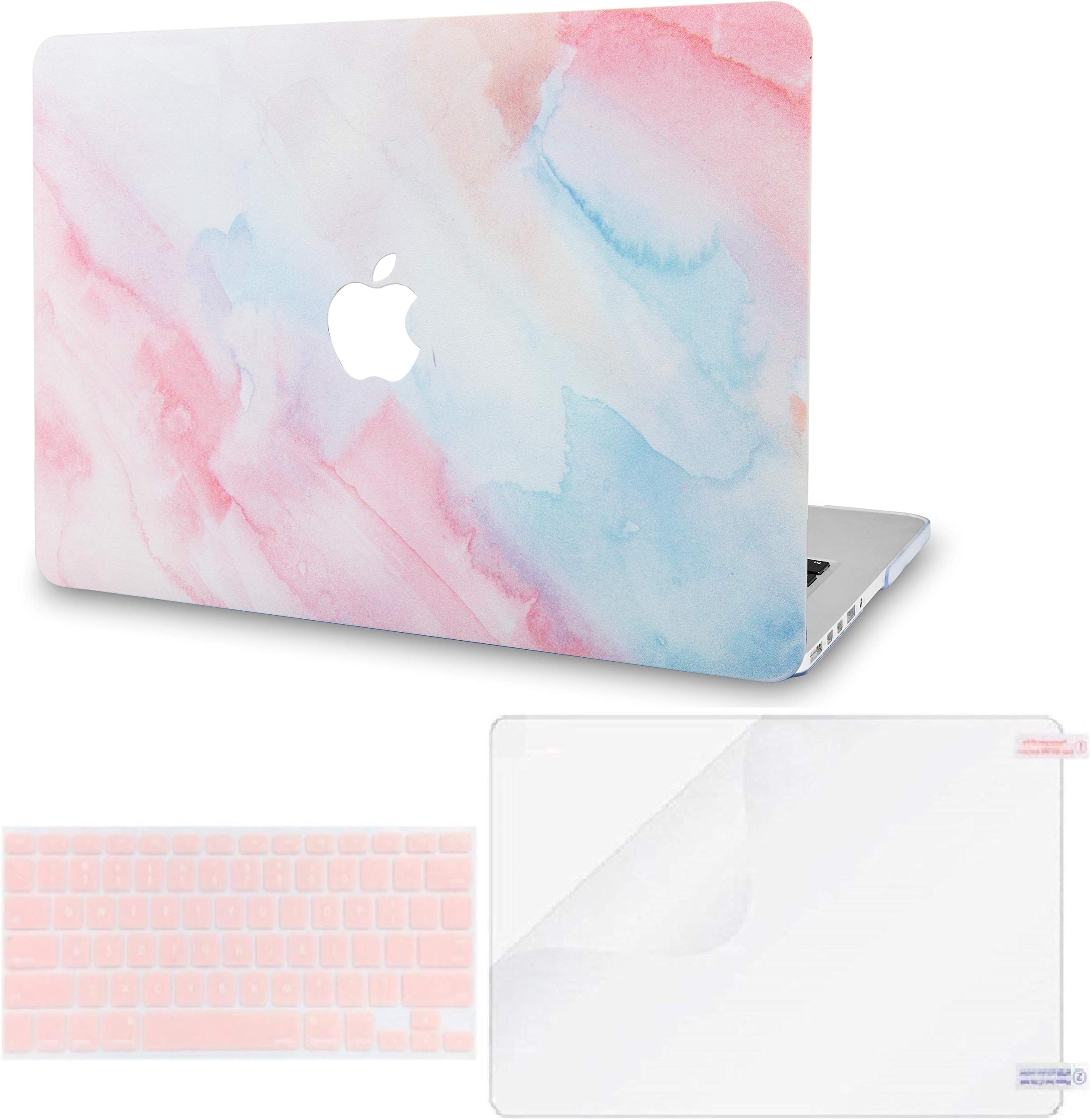 LuvCase 3 in 1 Laptop Case for Old MacBook Pro 13" Retina Display (2015/2014/2013/2012) A1502/A1425 Hard Shell Cover, Keyboard Cover & Screen Protector (Pale Pink Mist)