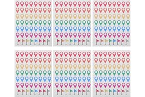 VINTORKY 336pcs Self Adhesive Map Marking Stickers - Pointer and Flag Removable Colored Labels for World Map Positioning - St