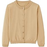 Miccina Girls Cardigan Sweater School Uniforms Toddler Long Sleeve Button Knit Solid Sweaters Tops