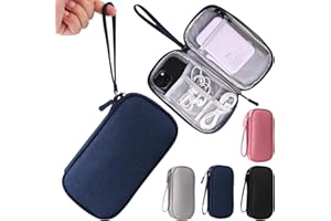 KINMINGZHU Travel Cable Organizer, Electronics Accessories Bag for Charger, Phone, Memory Card, Universal Gadget Organizer (Blue)